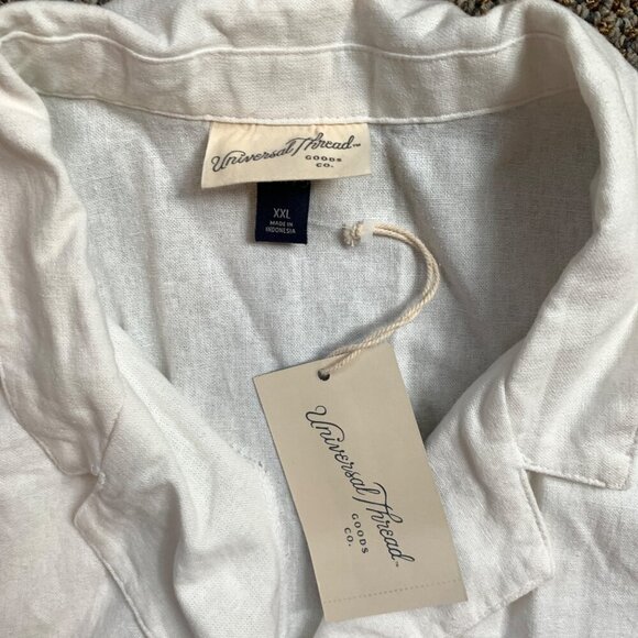 Universal Thread Short Sleeve White Linen Jumpsuit Romper XXL New - Picture 8 of 9